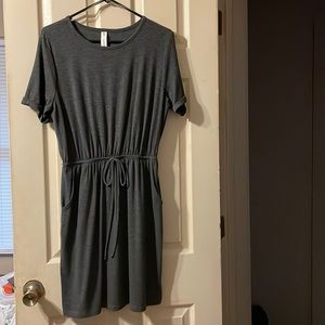 VANILLA BAY / gray cotton dress with pockets